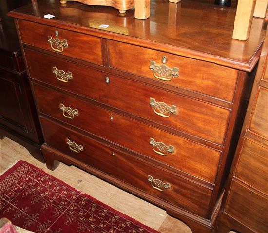 George III mahogany straight front chest of two short and three long drawers